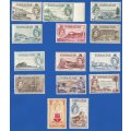 Gibraltar 1953 Queen Elizabeth II -MM-Thematic-Buildings-Transport-Boats-Gum adhestion 5/. 2/- used