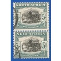 Union of South Africa SACC121 - Used- Pair- 5/- Thematic-Transport-Wagon