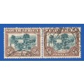 Union of South Africa SACC50a - Used- Pair- 2`6- Thematic-Transport-Wagon `Leeuwpoort` cancel
