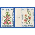 Indonesia- MM- 1965 Flowers Surtaxed - Thematic- Flora- Flowers- Plants