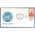 UN FDC 1954 Human Rights Day -Used-Post Mark-New York-Collectable-Thematic-Symbol
