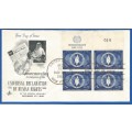 United Nations-FDC -1952 Human Rights Day Control Strip -Used-Post Mark-New York-Collectable