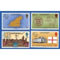 Guernsey 1974 The 100th Anniversary of The Universal Postal Union -MNH-Thematic-Map-Building-Symbol