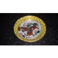 Small Oriental display plate 7.5 cm Diameter - Vintage and Collectible
