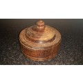 Collectable Wood Crafts- Wood bowl with lid-No Name-Un Polished