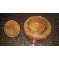 Collectable Wood Crafts- Wood bowl with lid-No Name-Un Polished