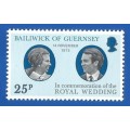 Guernsey 1973 Princess Anne and Kaptain Mark Phillips Wedding -MNH-Thematic-Famous People