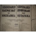 Standard Railway Map Of South Africa-1940 up to the Rhodesia`s