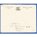 Union of South Africa Embassy in Rome stationary -Cover-Italy-Cancel-Thematic-Famous People