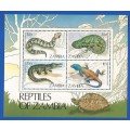 Zambia 1984 Reptiles -MNH-M/S-Reptiles of Zambia-Thematic-Fauna-Reptiles