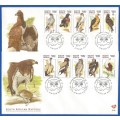 RSA-South African Raptors-SACC6.79+6.80-1998-FDC-Cover-Thematic-Birds-Raptors