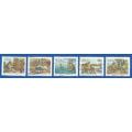RSA-Used-1992-SACC 762-766-National Stamp Day-Thematic-History-Scenery