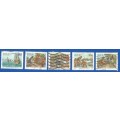 RSA-Used-1992-SACC 762-766-National Stamp Day-Thematic-History-Scenery