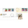 USA-Bulklot-Used-Postmarks-Slogans-Cancel-Thematic-Flora-Flags-Famous People-Fruit