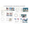 USA-Bulklot-Used-Postmarks-Slogans-Cancel-Thematic-Flora-Flags-Famous People-Fauna