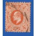 England 1904 -1910 New Value and New Colours -Used-Cancel-Thematic-Famous Person-King