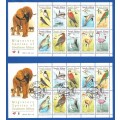 RSA-Sheetlets-MNH/CTO-1999-SACC1235-1244-Migratory Species of Southern Africa-Thematic-Fauna-Birds