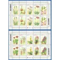 RSA-2000-MNH-Sheetlets-SACC1270-1279-Medicinal Plants-Thematic-Flora-Flowers