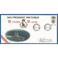 RSA-SA Navy-1985-FDC-Cover No6-SAS President Pretorius-No319/5000-Signed-Thematic-Medal-Navy