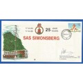 RSA-SA Navy-1988-FDC-Cover No12-No 469/5000-SAS Simonsberg-Signed-Thematic-Buildings-Navy