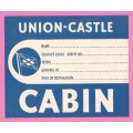 Vintage-Union Castle-CABIN-Label Ephemera