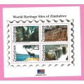 Zimbabwe-MNH-2005-M/S-World Heritage Sites of Zimbabwe-Thematic-Places of Interest-Tourism