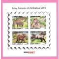 Zimbabwe-MNH-2019-M/S-Baby Animals of Zimbabwe-Thematic-Fauna-Animals