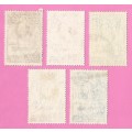 Bechuanaland Protectorate-Used-1958-SACC138/139/140/141/144-Definitive Issue-Thematic