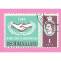 Bechuanaland-Used-1965-SACC188-International Co-operation Year-Thematic-Symbol