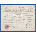 Document-Receipt-1950-George Rennie & Co. (Pty) Ltd-Receipt No 2828-Fiscally Used Stamp