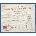 Document-Receipt-1957-George Rennie & Co. (Pty) Ltd-Receipt No 3131-Fiscally Used Stamp