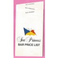 Collectable-Vintage-Bar Price List-P & O Cruises-Sea Princess