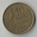 1957-French Coin-10 Francs- Copper & Aluminum