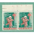 1959-MNH-Union of South Africa Christmas Stamps-Pair with sheet number