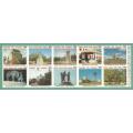 1979-MNH-RSA-Easter Stamps-Strip of 10-Monuments