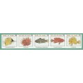 1985-MNH-RSA-Easter Stamps-Strip of 5-Fish