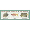 1985-MNH-RSA-Easter Stamps-Strip of 3-Fish