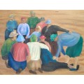 Oil Painting on Board-People.