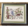 Framed Handmade Embroidery-Owl-Wall Decor