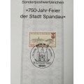1982-First Day Sheet-Berlin The 750th Anniversary of Spandau