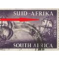 1952 Union of South Africa-SACC137a/138a-Varieties-Full Moon and Line Through Sails-Used.