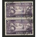 1952 Union of South Africa-SACC138a-Variety-Line Through Sails-Used.