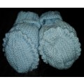 Crotched/Knitted item - Blue Booties with dogs
