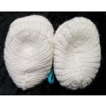 Crotched/Knitted item - White Booties with a bow