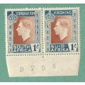 1937-MM-Union of South Africa-Coronation of King George VI. Black sheet number
