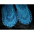 Crocheted blue Bootsies
