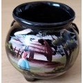 Woman in Traditional Dress with Hut Collectable Tourism 3 Legged Pot