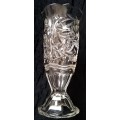 Clear Glass Pressed Vase 22.5cm high