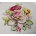 Display plate with roses, No Name. 27cm in Diameter