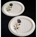 Palissy pair of `Black Prince` Meat platters 30.5cm long